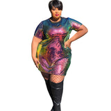 Women Plus Size Mini Dresses Sequined Nightclub Sexy Party Dress