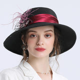 Kentucky Derby Hats Spring and Autumn Women's Big Brim Floral Decorative Hat