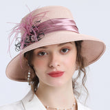 Kentucky Derby Hats Spring and Autumn Women's Big Brim Floral Decorative Hat