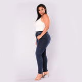 Women Plus Size Jeans Ripped Fashion High Waist Skinny Pants