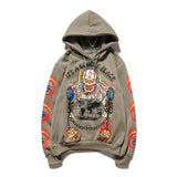 Smiley Face Hoodie Skull Printed Hoodie Male Hip Hop Graffiti
