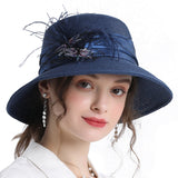 Kentucky Derby Hats Spring and Autumn Women's Big Brim Floral Decorative Hat