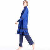 Burkini Muslim Swimwear Three-Piece Loose Plus Size Zipper Hooded Thin Sportswear