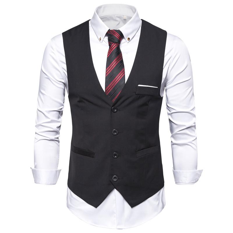 Men's Dress Vests Men's Vest Casual Jacket Business Waistcoat Men's Business Suit Vest Fashion