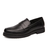 Loafers for Men Casual Formal Wear Leather Shoes Business British Style Brogue Casual Pumps Wedding Shoes plus Size