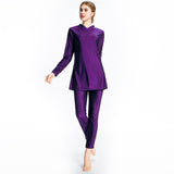 Burkini Muslim Swimwear Printed Sunscreen Plus Size Slim Fit Three-Piece Swimsuit