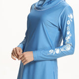 Burkini Muslim Swimwear Printed Sunscreen Plus Size Slim Fit Three-Piece Swimsuit