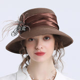 Kentucky Derby Hats Spring and Autumn Women's Big Brim Floral Decorative Hat