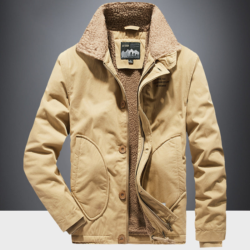 Bane Coat Fleece-Lined Padded Lapel Jacket