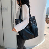 The Teacher Tote Fashion Rivet Tote Bag Large Capacity Shopping Bag Women's Bag Women's Handbag