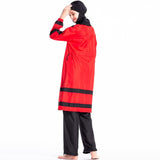 Burkini Muslim Swimwear Three-Piece Loose Plus Size Zipper Hooded Thin Sportswear
