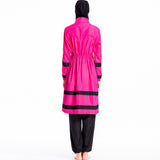 Burkini Muslim Swimwear Three-Piece Loose Plus Size Zipper Hooded Thin Sportswear