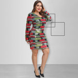 Women Plus Size Mini Dressesv Collar Tight Sexy Beaded Dress