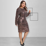 Women Plus Size Midi Dresses Deep V-neck Backless Tight Sexy Beaded Dress