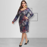 Women Plus Size Midi Dresses Round Neck Tight PARTY Beaded Dress