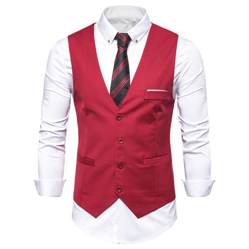 Men's Dress Vests Men's Vest Casual Jacket Business Waistcoat Men's Business Suit Vest Fashion