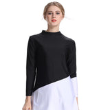 Burkini Muslim Swimwear Beachwear Contrast Color Fit Two-Piece Set