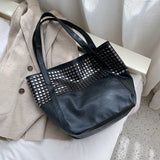 The Teacher Tote Fashion Rivet Tote Bag Large Capacity Shopping Bag Women's Bag Women's Handbag