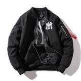 New York NYC Varsity Jacket Pilot Coat Stand Collar Baseball Uniform