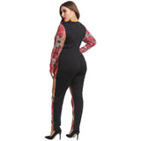 Women Plus Size Jumpsuits Round Neck Tight PARTY Sequin Jumpsuit