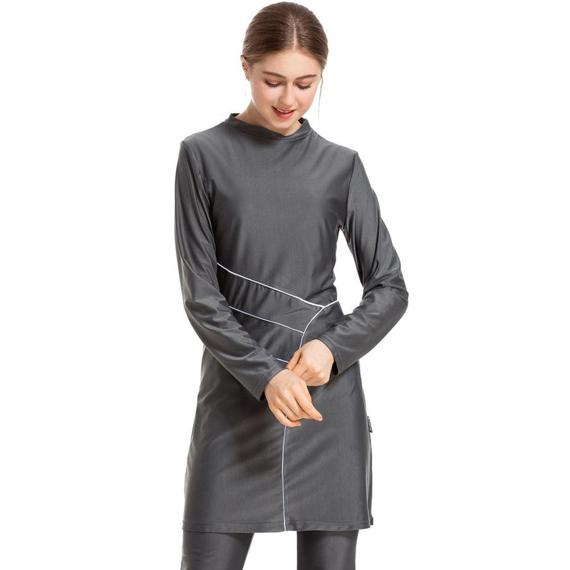 Burkini Muslim Swimwear Sun Protection plus Size Slim Three-Piece Swimsuit