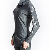 Burkini Muslim Swimwear Printed Sunscreen Plus Size Slim Fit Three-Piece Swimsuit