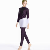 Burkini Muslim Swimwear Beachwear Contrast Color Fit Two-Piece Set
