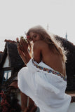 Backless Embroidered Floral Mini Vacation Style Dress