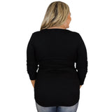 Women Plus Size Tops Slim Fit Round Neck Long Sleeves Knitted T-shirt Top