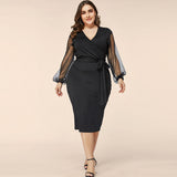 Women Plus Size Midi Dresses Spring Sexy Pencil  Dress