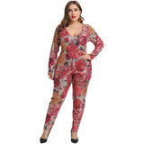 Women Plus Size Jumpsuits Round Neck Tight PARTY Sequin Jumpsuit