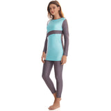 Burkini Swimwear Muslim Fashion Outfits Ladies Conservative Sun Protection Long Sleeve Color Matching Beach Swimsuit