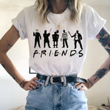 Friends Joey T Shirt Summer Short Sleeve for Adult White Loose Top