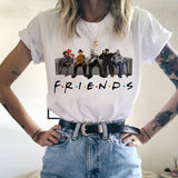 Friends Joey T Shirt Summer Short Sleeve for Adult White Loose Top