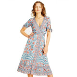 Beth Dutton Bohemian Dress Summer Spring Midi Dresses Beach Dress