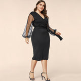 Women Plus Size Midi Dresses Spring Sexy Pencil  Dress