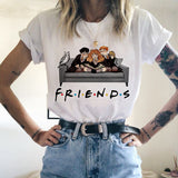 Friends Joey T Shirt Summer Short Sleeve for Adult White Loose Top