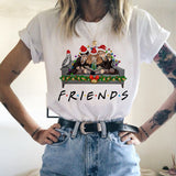 Friends Joey T Shirt Summer Short Sleeve for Adult White Loose Top