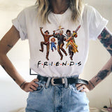 Friends Joey T Shirt Summer Short Sleeve for Adult White Loose Top
