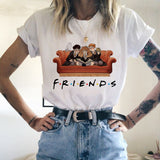 Friends Joey T Shirt Summer Short Sleeve for Adult White Loose Top