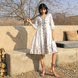 Beth Dutton Bohemian Dress Summer Spring Mini Dresses Embroidered Dress