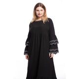 Muslim Women Stylish Kashibo Abaya Muslim Ladies Long Gown Islamic Clothing Jilbab Jalabiya Fashion Long Sleeve Embroidered Slim Dress