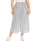 Women Plus Size Skirts Spring and Summer Casual Striped Skirt