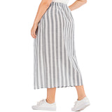 Women Plus Size Skirts Spring and Summer Casual Striped Skirt