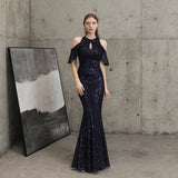 Sequin Evening Dress Sequined Queen Fishtail Evening Gown
