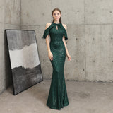 Sequin Evening Dress Sequined Queen Fishtail Evening Gown