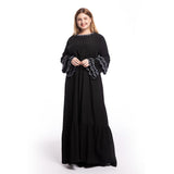 Muslim Women Stylish Kashibo Abaya Muslim Ladies Long Gown Islamic Clothing Jilbab Jalabiya Fashion Long Sleeve Embroidered Slim Dress