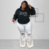 Women Plus Size Tops Loose Casual Letter Print Sweatshirt T-shirt