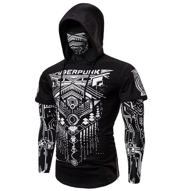 Skeleton Hoodie Game Hooded Skull Print Turtleneck Long Sleeve T-shirt