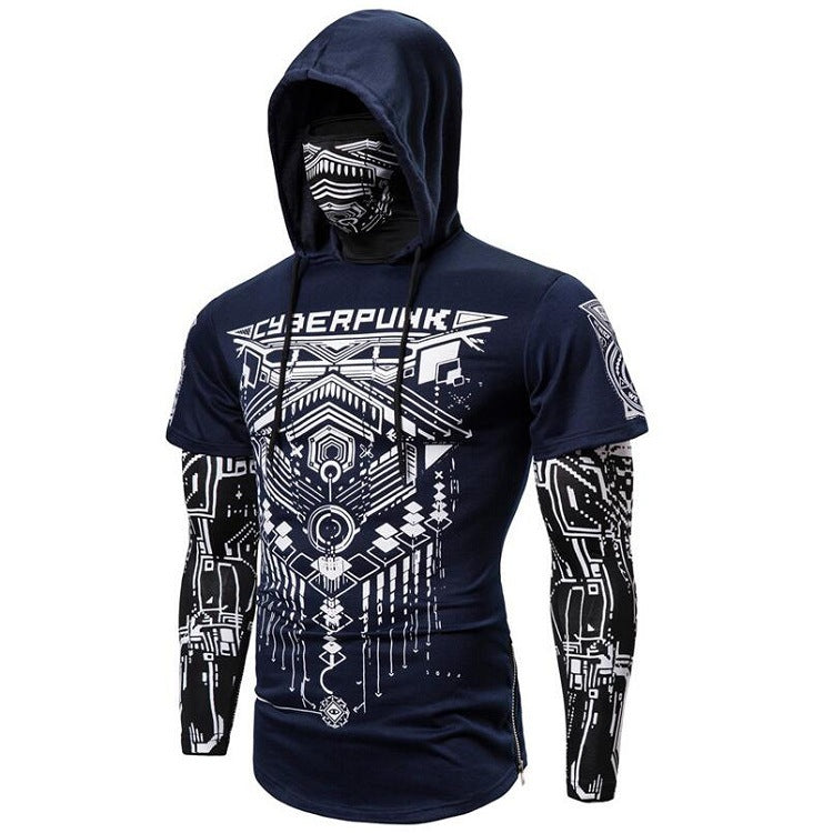 Skeleton Hoodie Game Hooded Skull Print Turtleneck Long Sleeve T-shirt